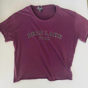 womens crop top bear lake shirt